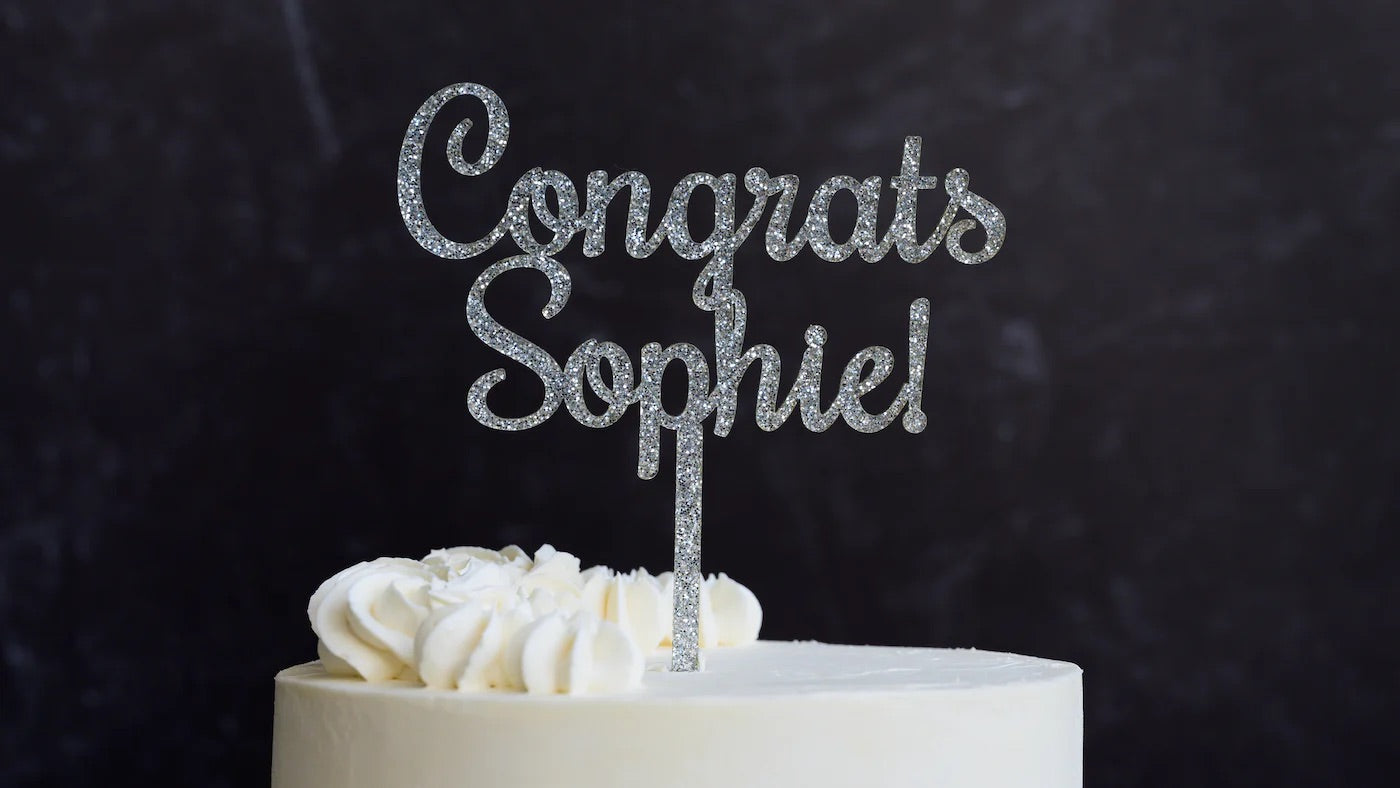 Glitter Cake Topper - Personalised