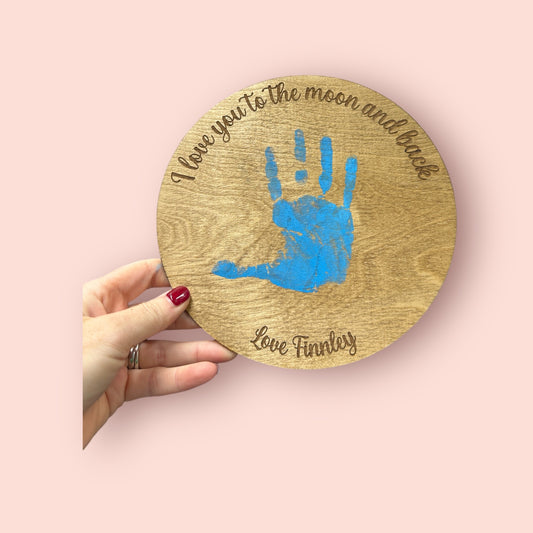 Personalised Gift for Mum, Mummy, Dad, Daddy, Nanny, Grandad, Handprint, Keepsake Gift, Gift from Kids. Baby Handprint, Child handprint