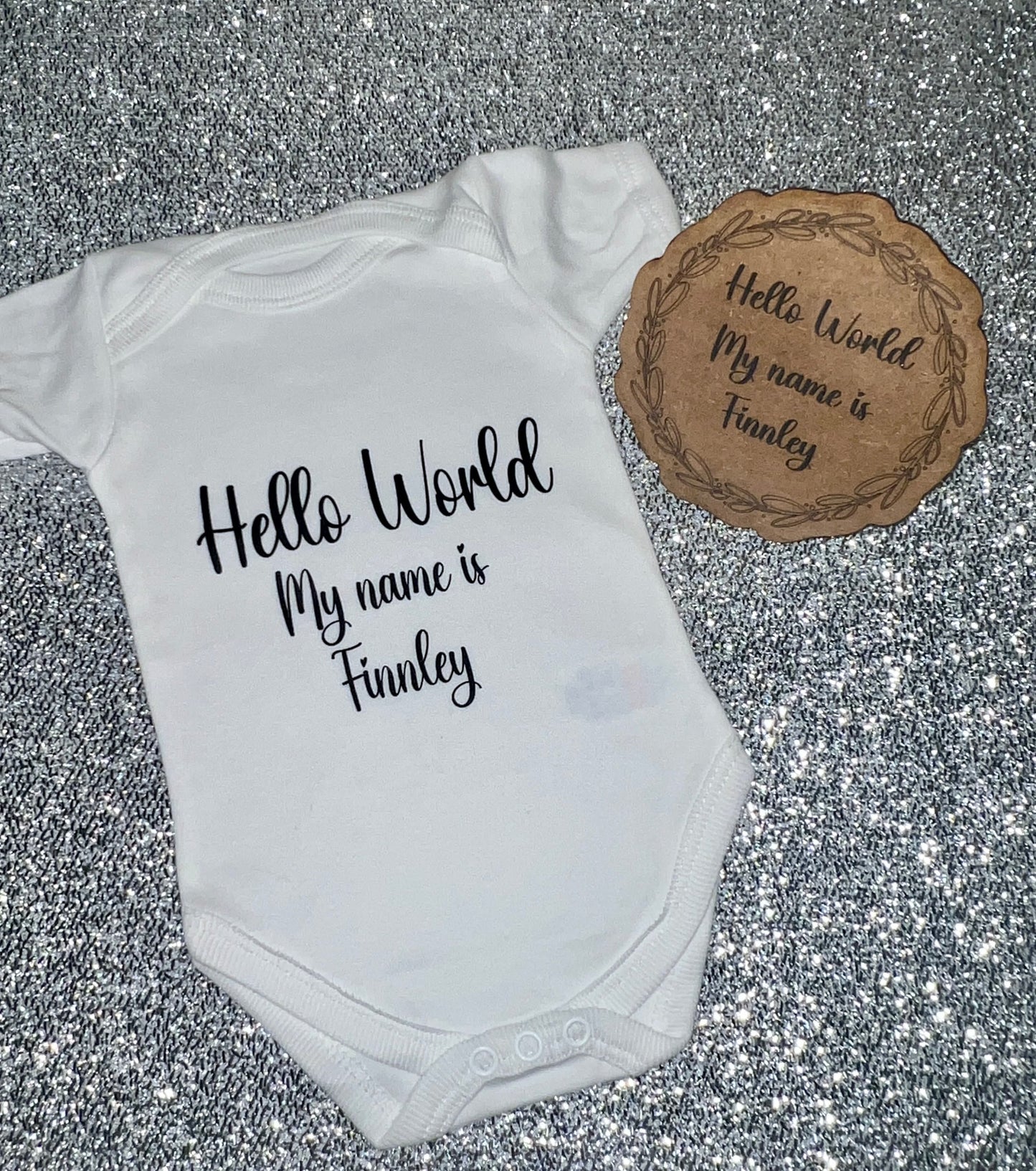 Birth Announcement vest and plaque